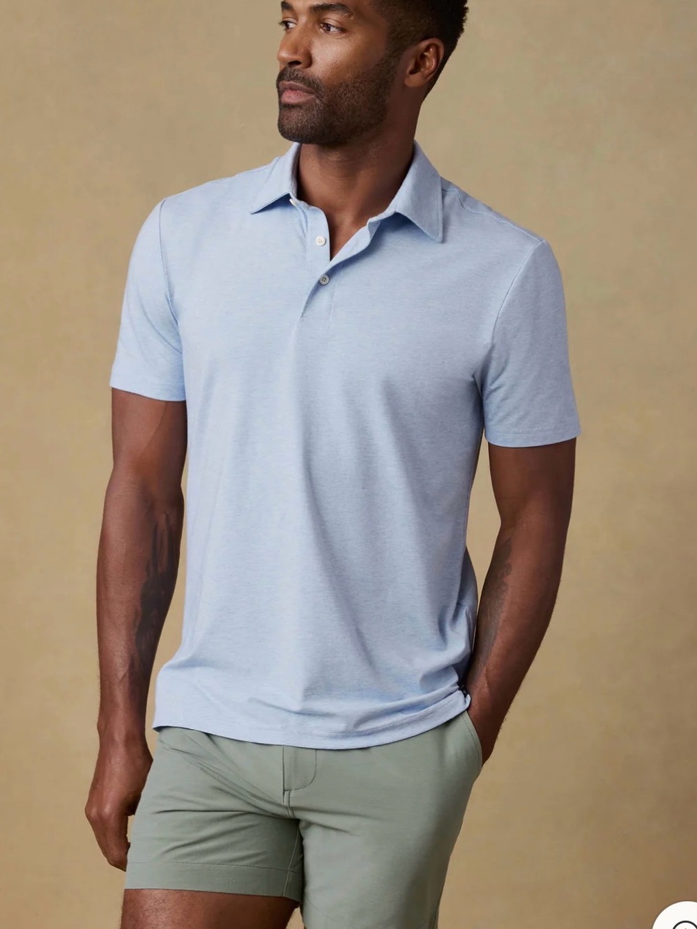 Faherty Light Blue Pima Cotton Polo Shirt